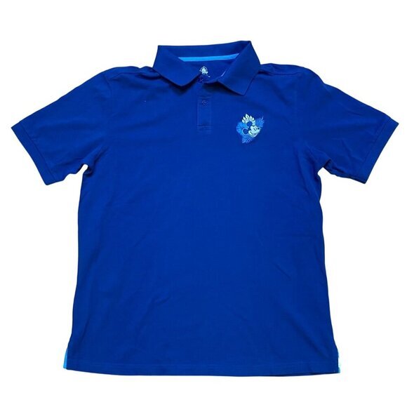 Disney Hawaii Aloha Blue Polo Shirt With Mickey Mouse Embroidery Large NWT - Picture 1 of 7